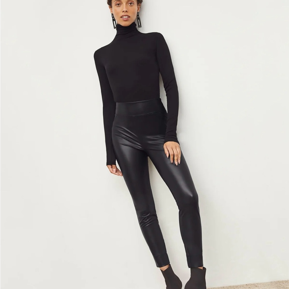 MM Lafleur Black Sleek Vegan Stretch Leggings NWT